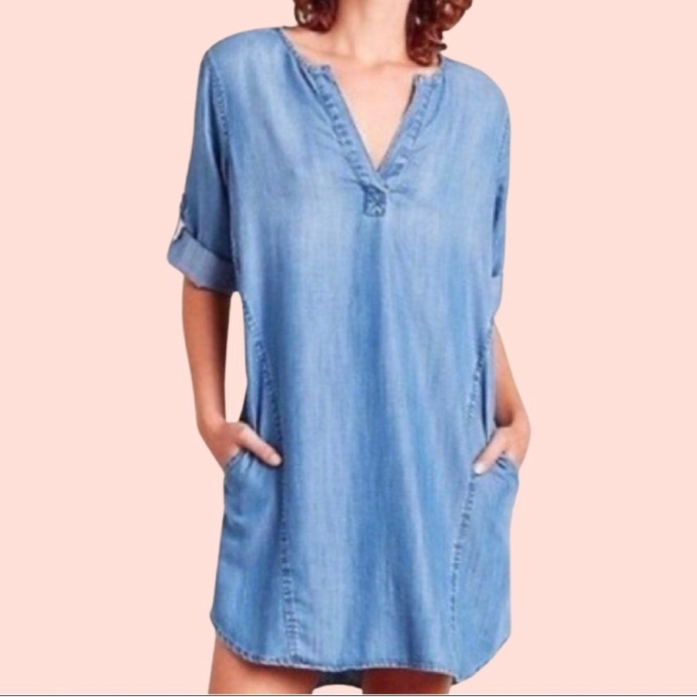 Cloth & Stone Chambray Elena Tunic Shirt Dress. Size S